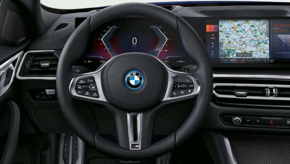 M Leather steering wheel BMW i4 M50 G26 2021 M Leather steering wheel BMW i4 M50 G26 2021 interior cockpit
