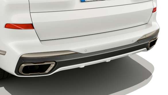 BMW X7 M Automobile with M specific tailpipe trims G07 2019 BMW X7 M Automobile with M specific tailpipe trims G07 2019 close-up tailpipe