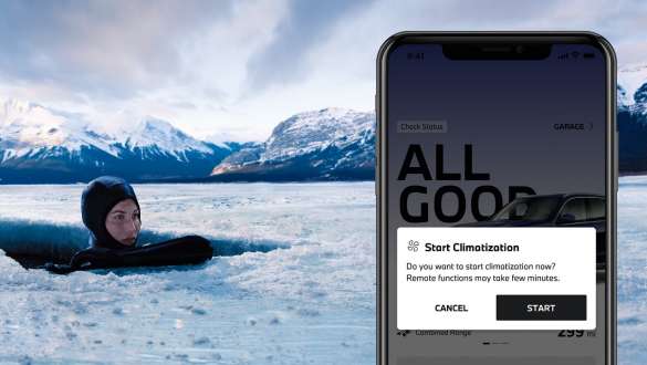 Remote control of vehicle functions via My BMW App Remote control of vehicle functions via My BMW App woman diving in ice