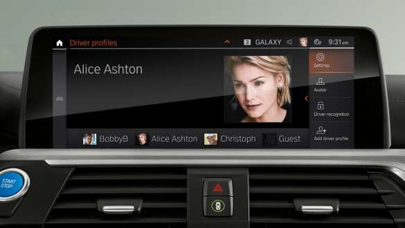 Personal driver profile Personal driver profile in BMW Control Display