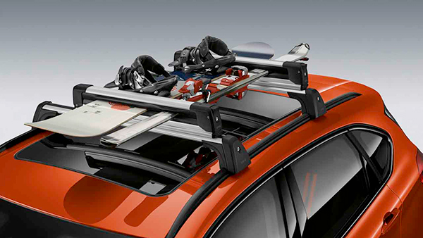 BMW ski and snowboard holder extendable at the side