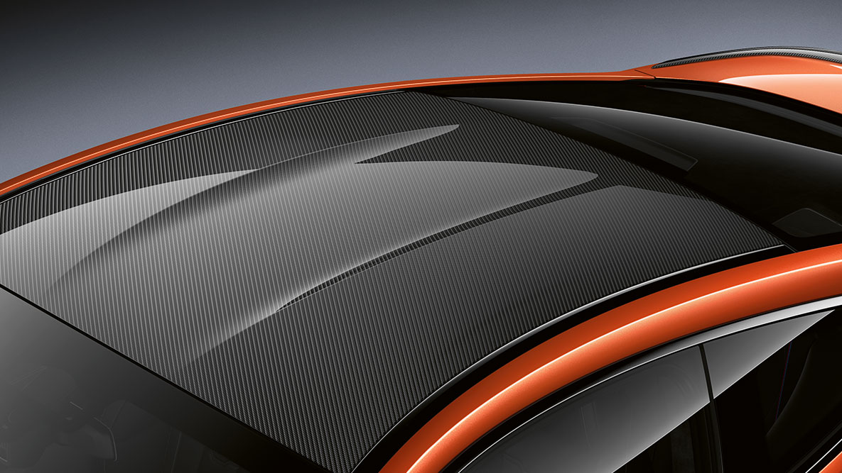 BMW 8 Series Coupé with M carbon roof G15. Close-up of the M carbon roof on the BMW 8 Series Coupé G15.
