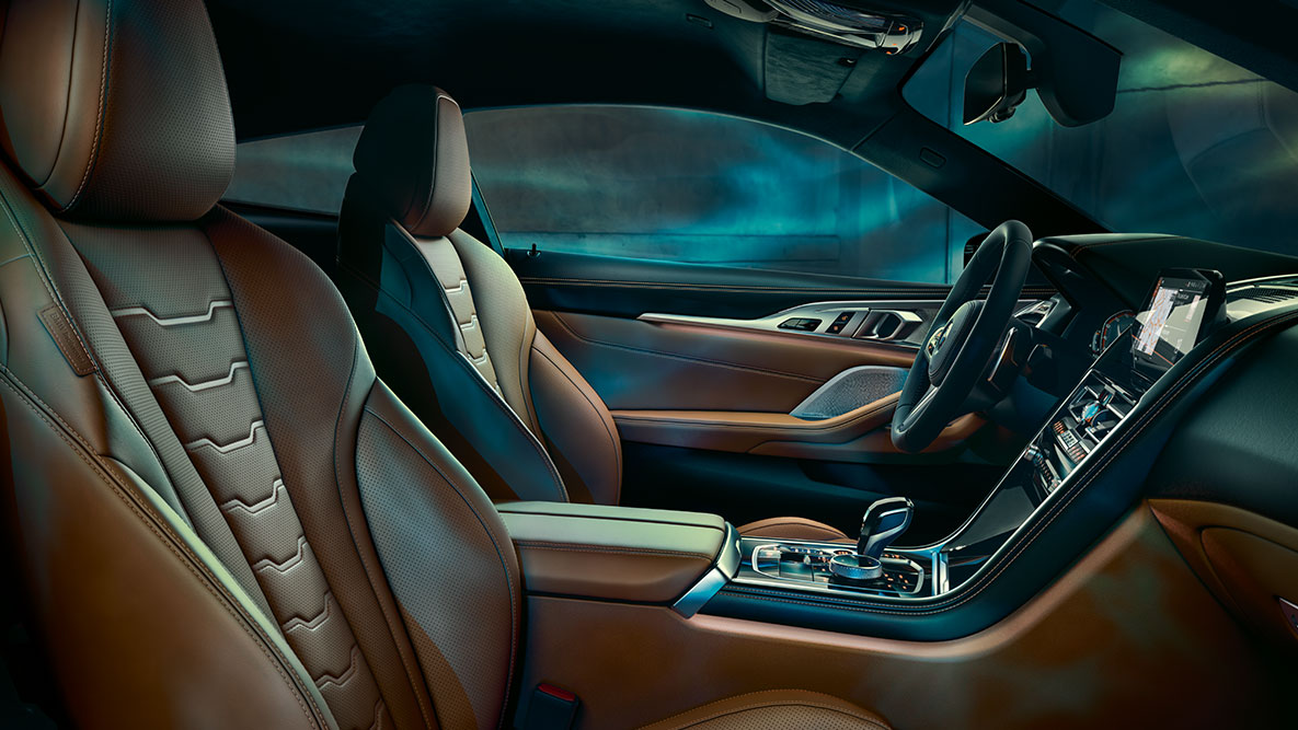 The interior of the BMW 8 Series G15. The interior of the BMW 8 Series Coupé with BMW Individual equipment G15.