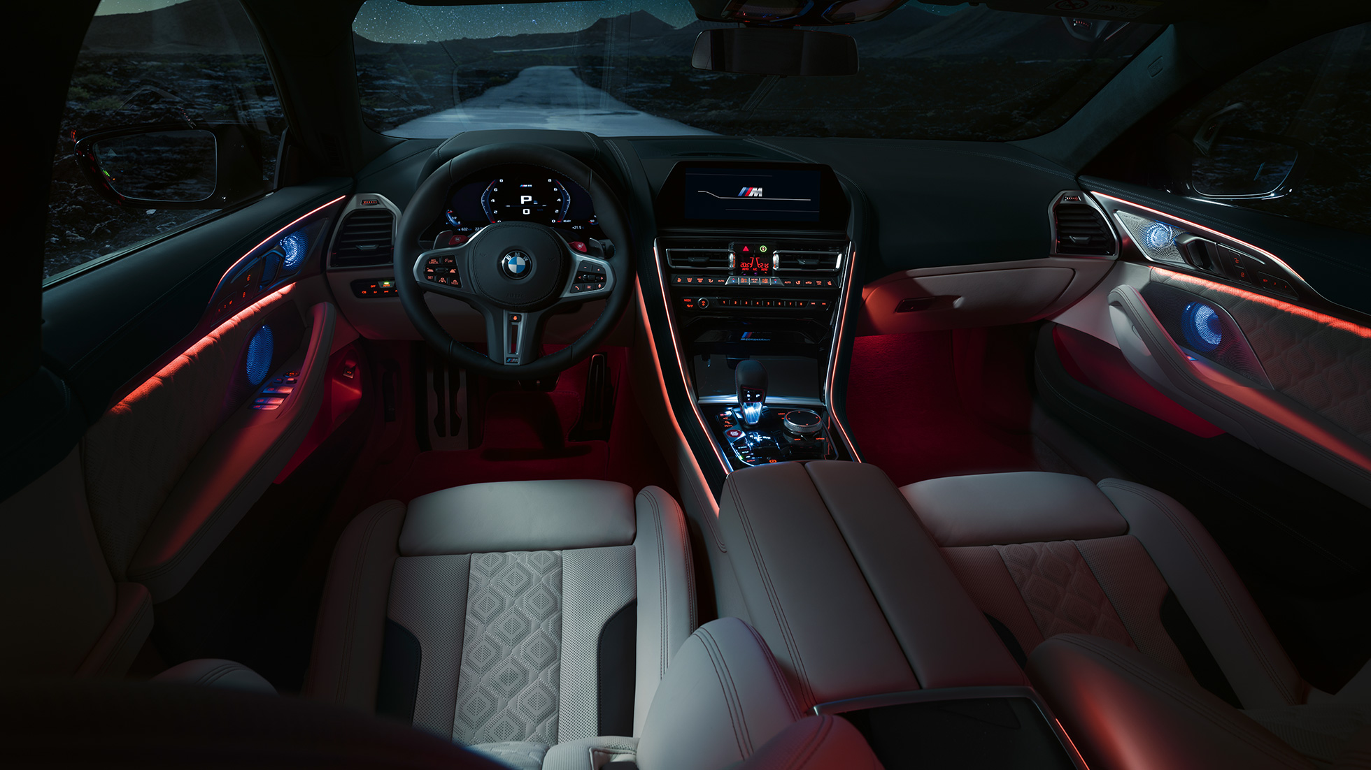 BMW M8 Competition Gran F93 2020 Coupé interior BMW M8 Competition Gran Coupé with M sport seats F93 2020 interior