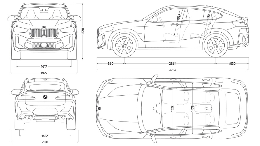 BMW X4 M Competition F98 LCI Facelift 2021 side view standing BMW X4 M Competition F98 LCI Facelift 2021 side view standing