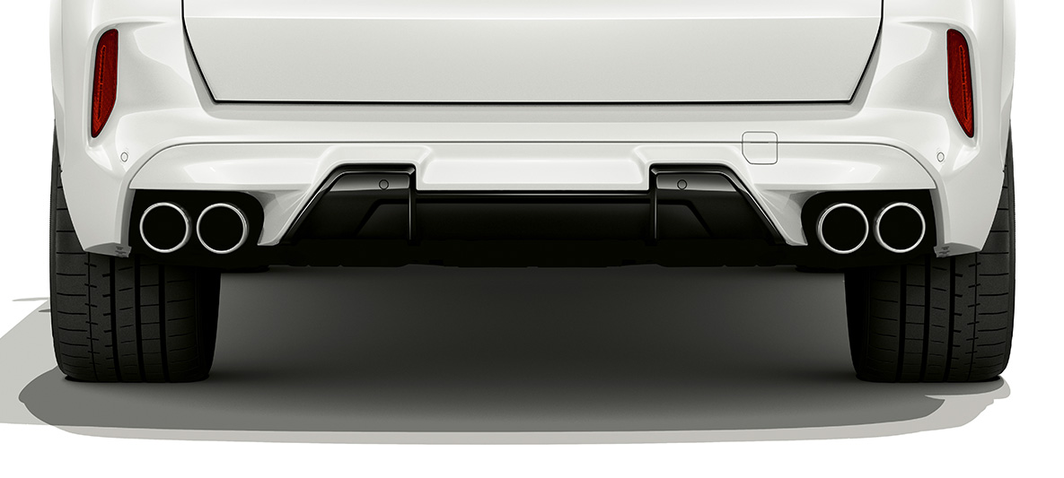 Rear apron BMW X5 M SUV F95 Rear apron BMW X5 M SUV Mineral white F95 rear view