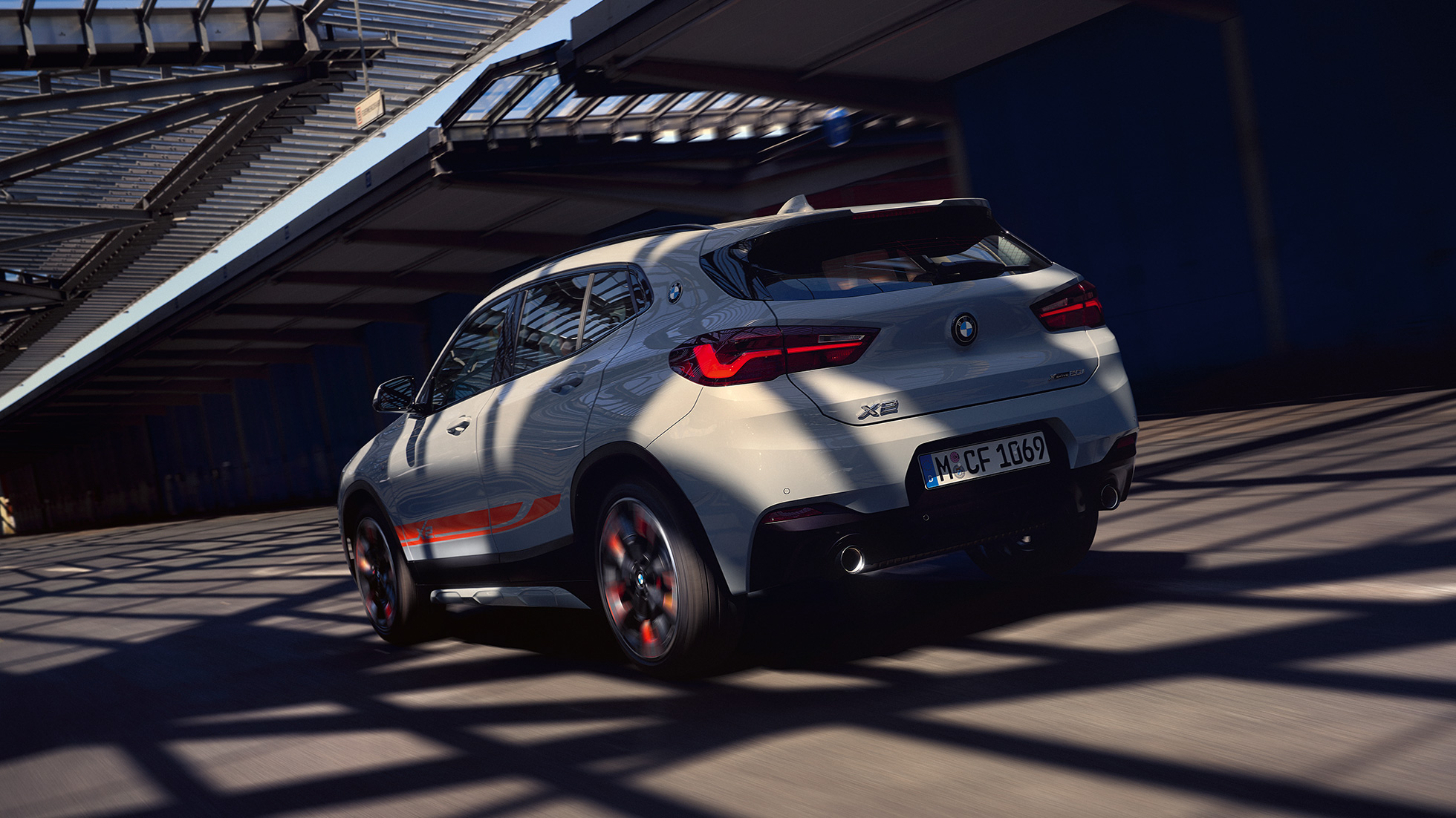 Three quarter rear view BMW X2 F39 BMW X2 2020 F39 Brooklyn Grey three quarter rear view