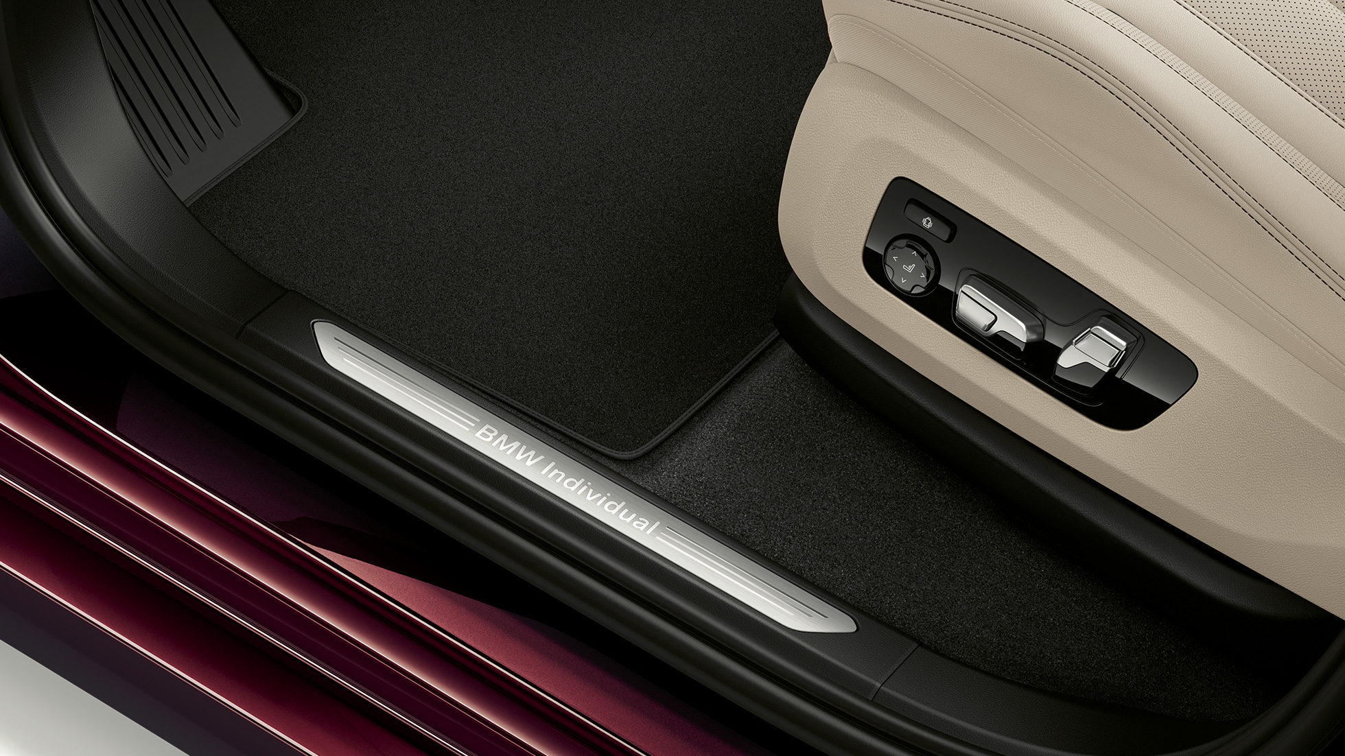 BMW X7 SUV, M Sport Package polster design G07 Close-up of the polster design of the BMW X7 SUV with M Sport Package features G07
