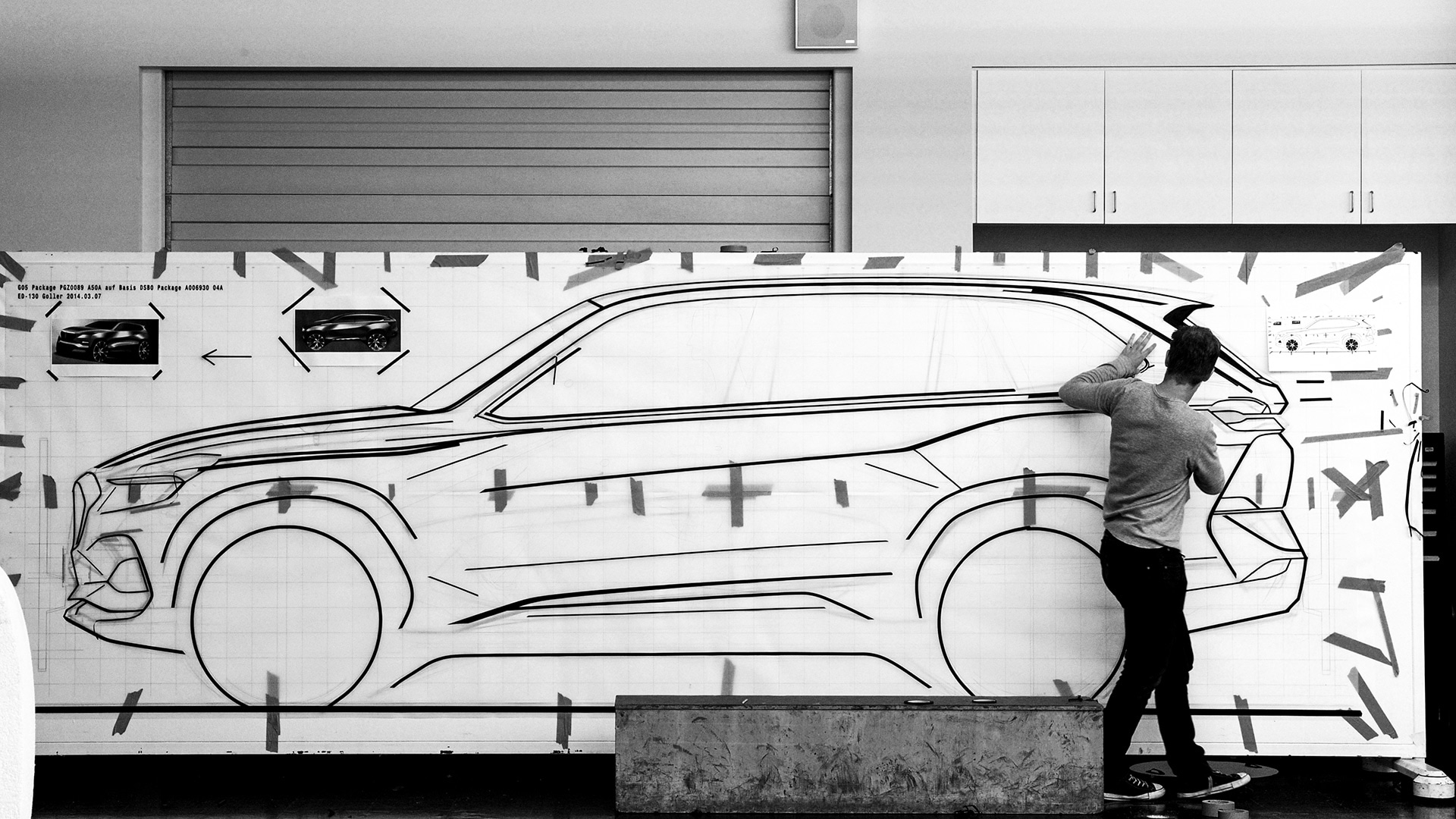 Dibujo con cinta en BMW