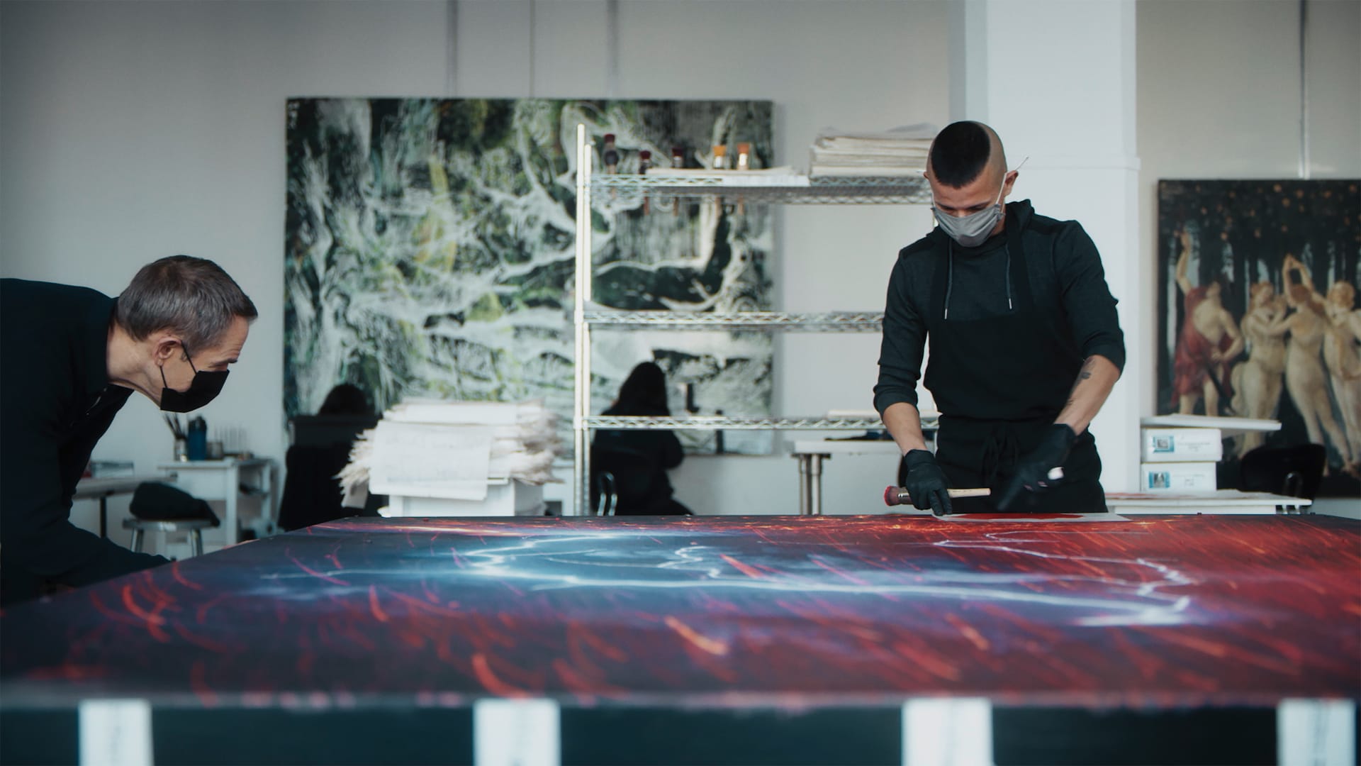 Koons began working with staff and other people to realize his ideas across different materials.
