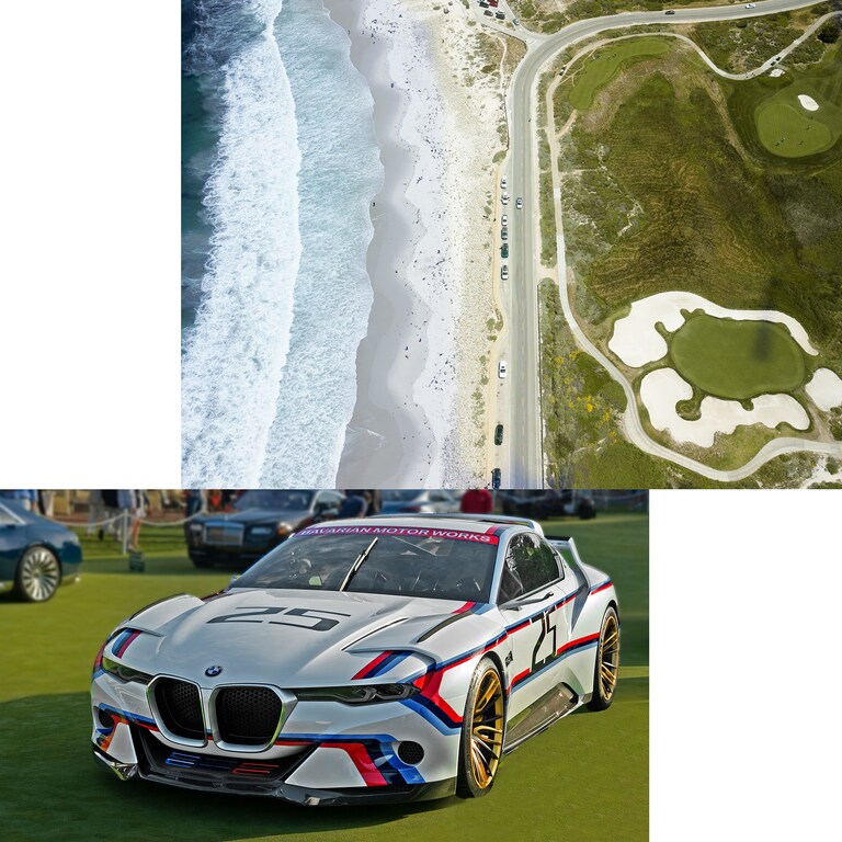 Always popular at the Pebble Beach Concours d'Elegance: concept cars – like this BMW 3.0 CSL Hommage R in a racing suit in 2015.