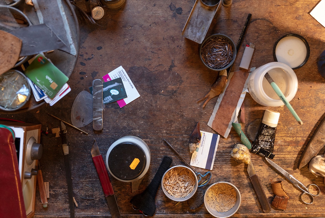 Creative chaos: In her traditional workshop, custom shoemaker Gabriele Gmeiner produces welted shoes using high-quality materials.