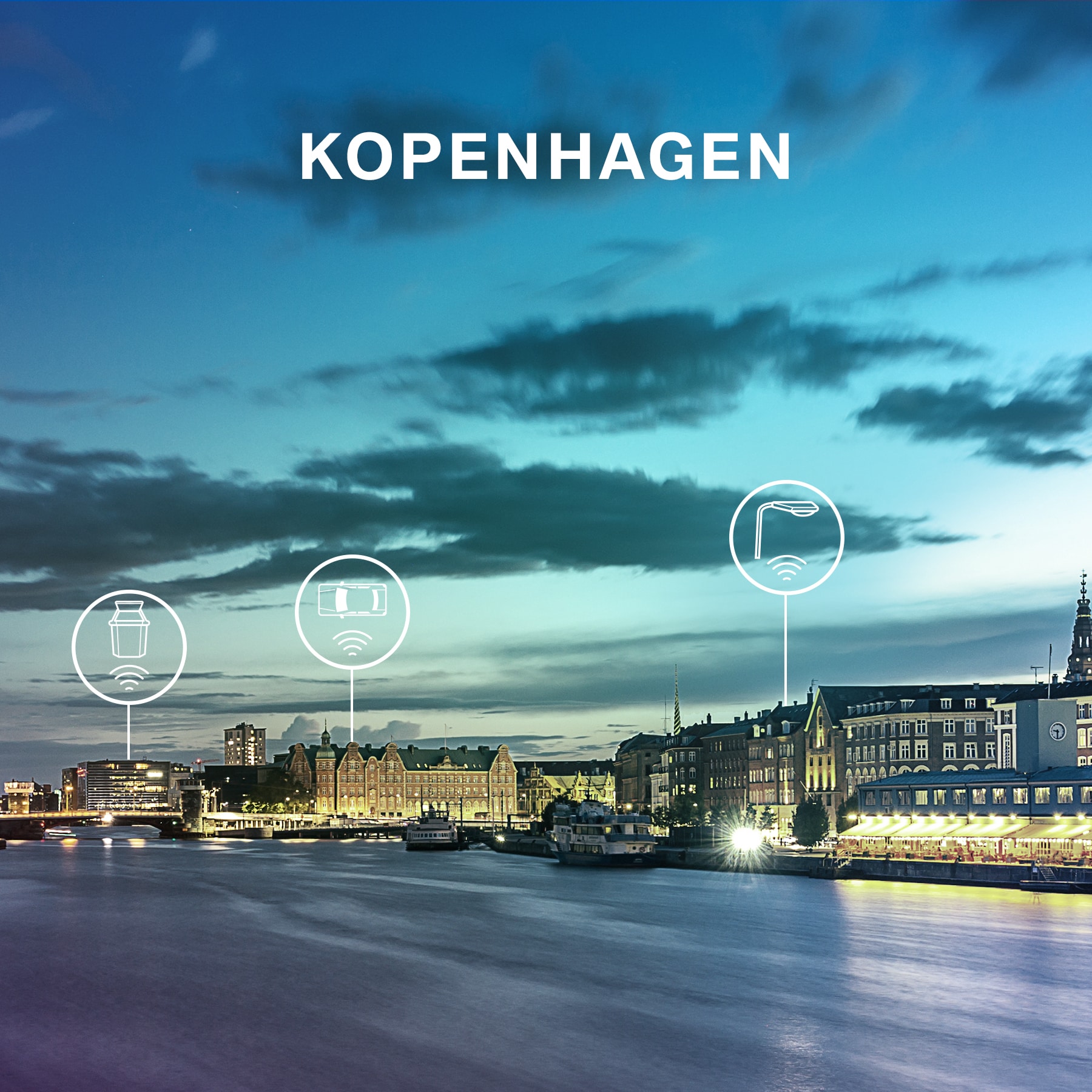  Smart City Konzept Skyline Kopenhagen