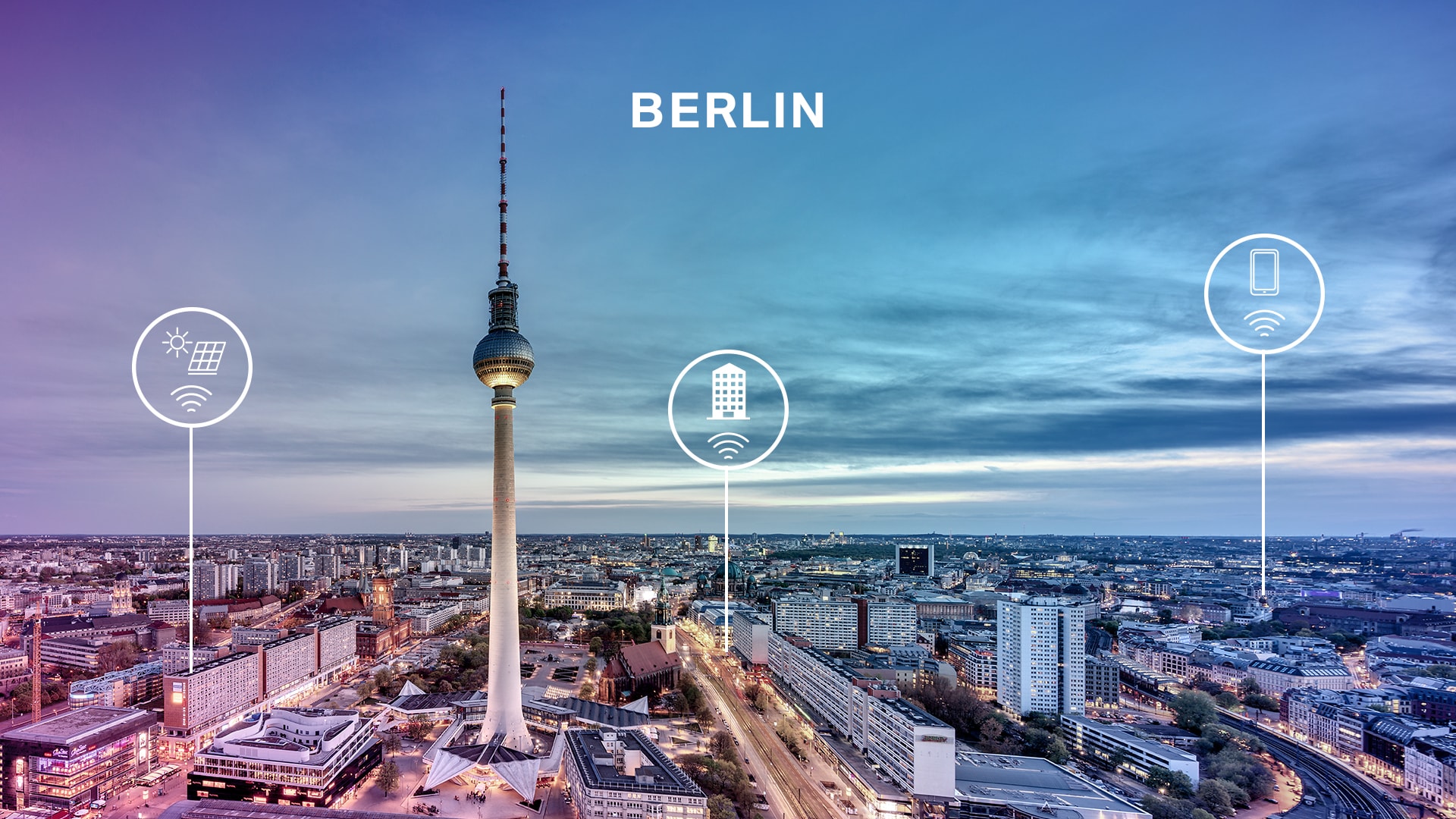 smart city smart streetlights icon animation