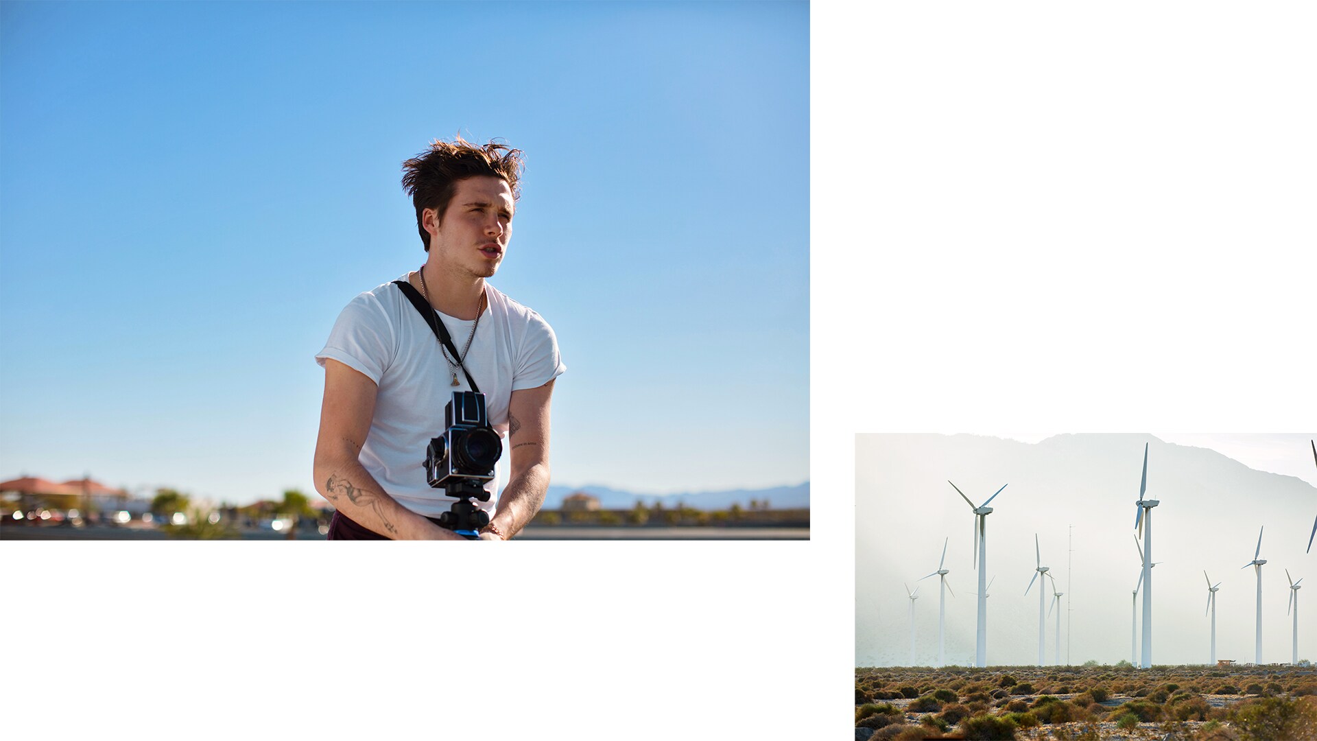 Brooklyn Beckham fotos de coches con Hasselblad 503 Palm Springs