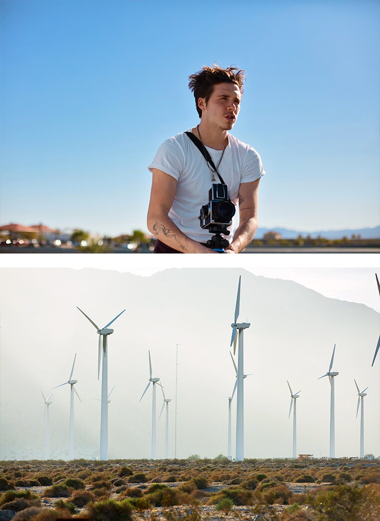 Brooklyn Beckham fotos de coches con Hasselblad 503 Palm Springs
