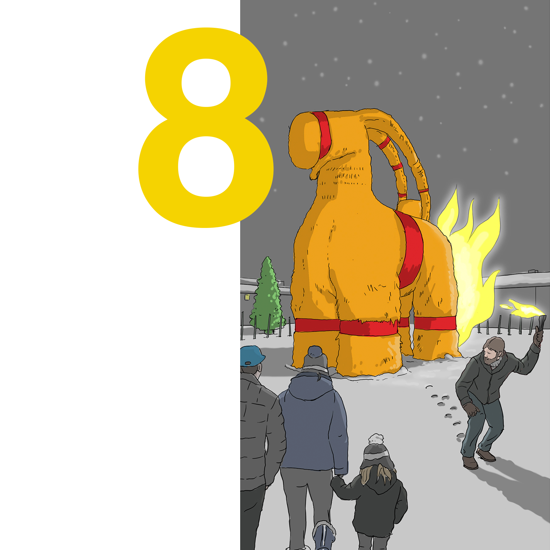 Illustrazione usanze natalizie in Svezia
