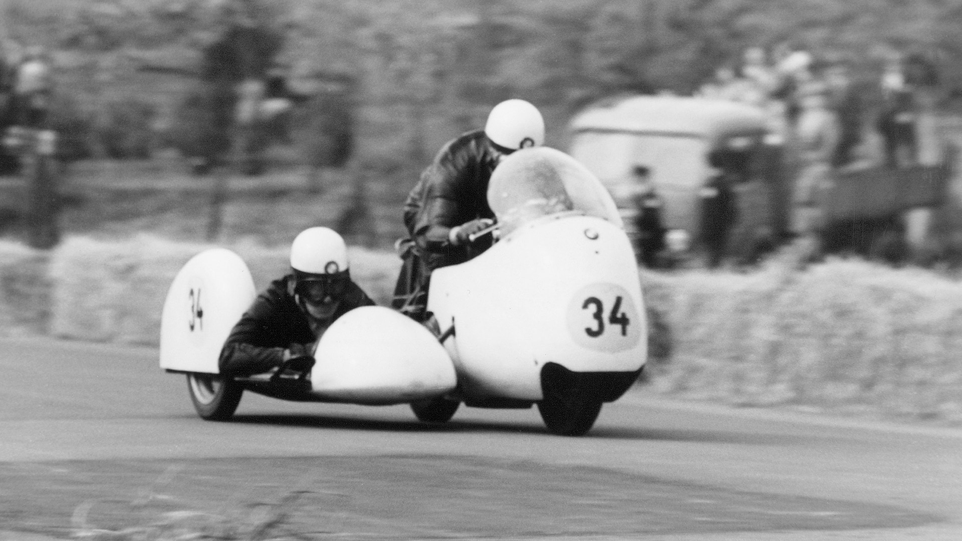 Walter Schneider and Hans Strauss on the Isle of Man in 1958.