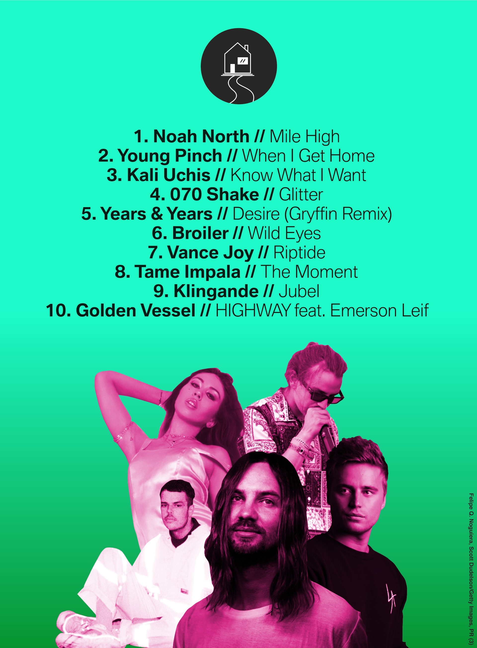 Illustration les meilleures chansons retour à la maison sur l’autoroute playlist voiture