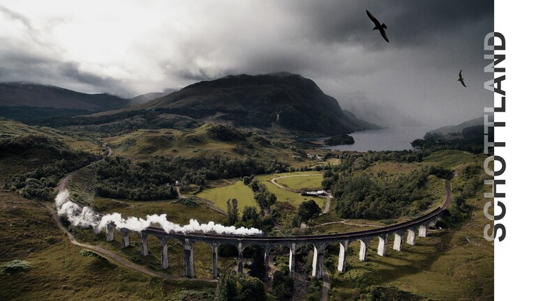 Abenteuerliche Zugstrecke in Schottland