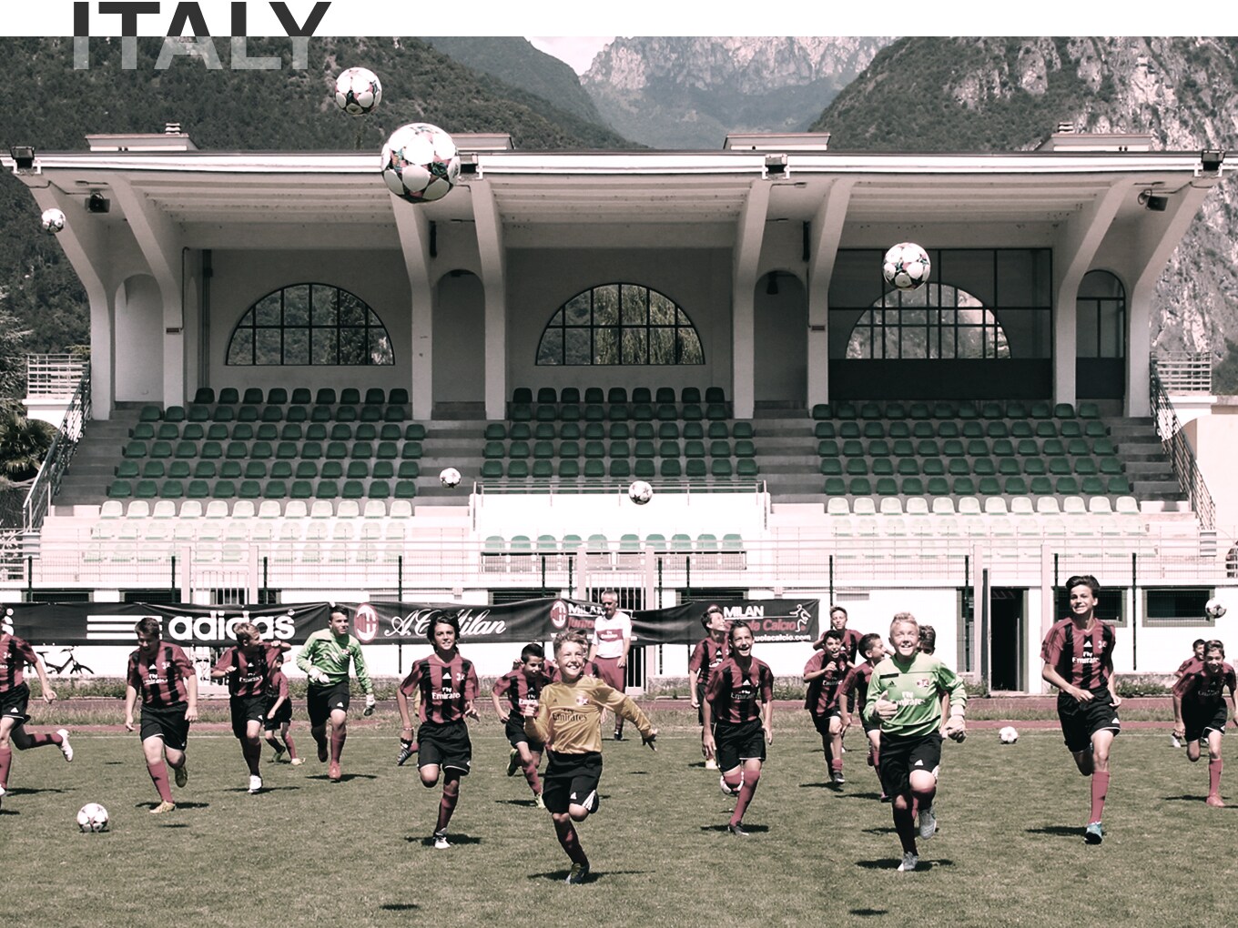 Training at the AC Milan football camp