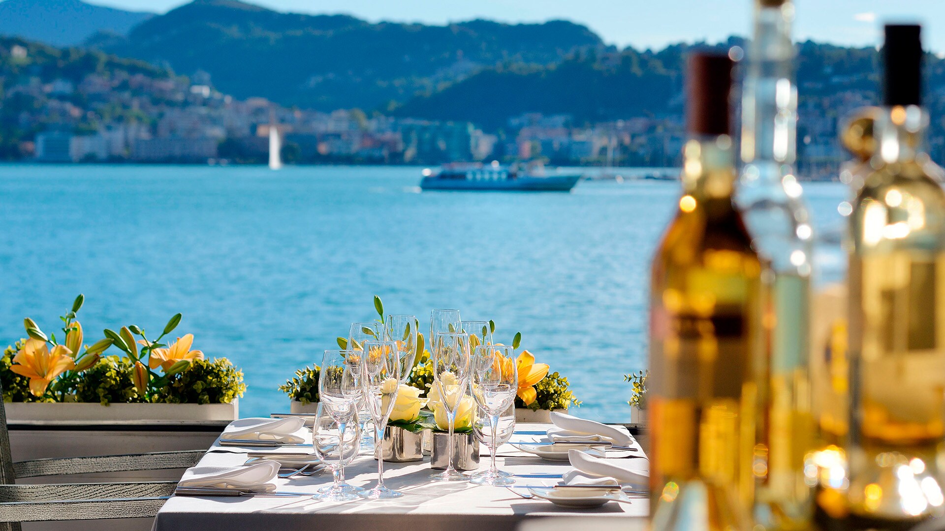 A la llegada a Lugano, se puede disfrutar de una cena en la Galleria Arté al Lago, justo a orillas del agua. En esta elegante galería-restaurante, el personal sirve verdaderas obras de arte hechas con productos del mar y del lago.
