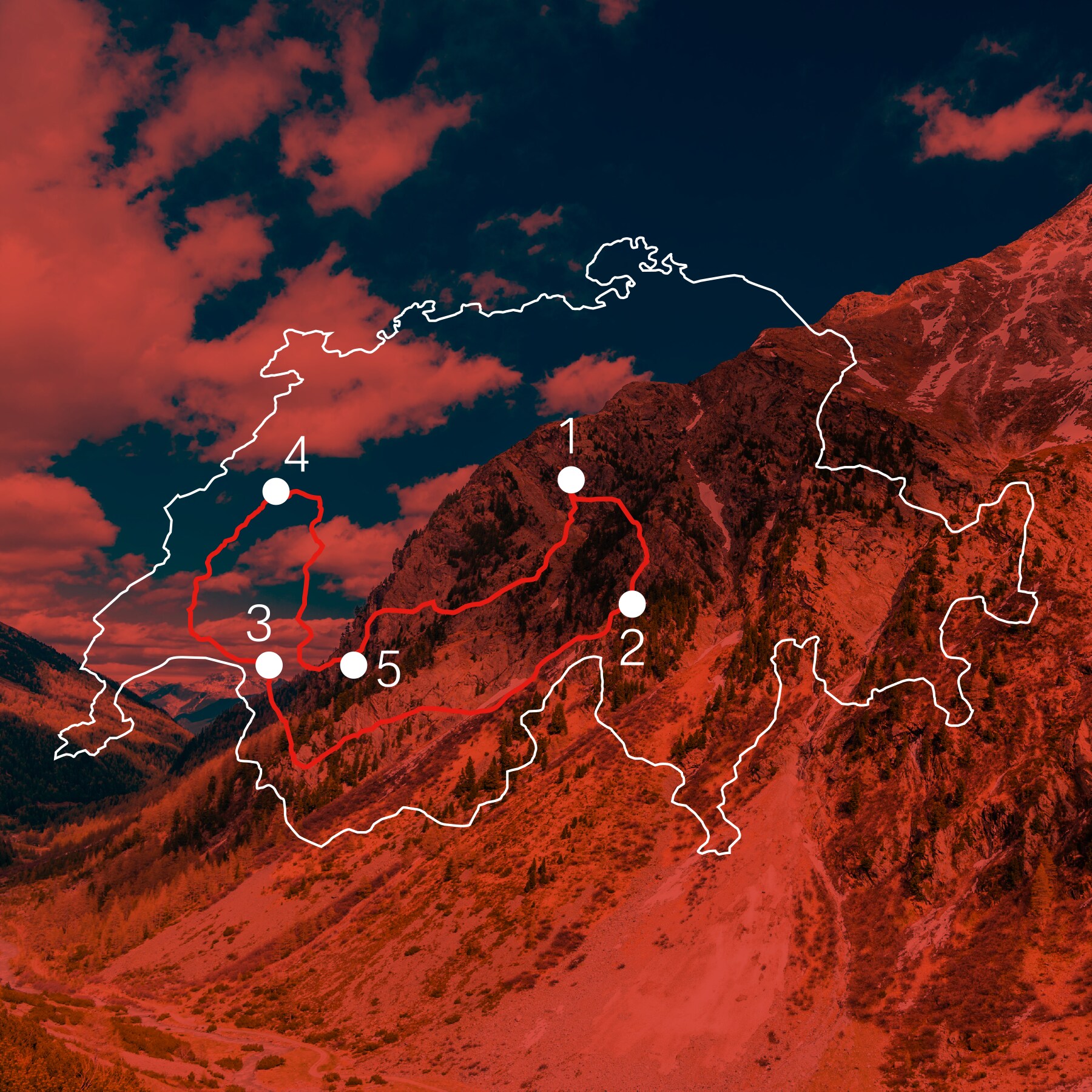 Tour della Svizzera cartina