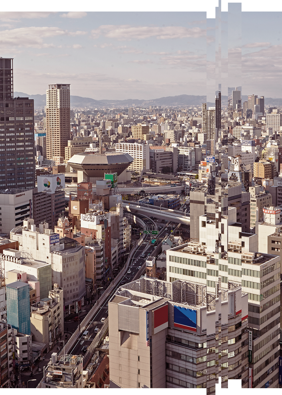 View of the center of Osaka. Japan's third-largest city has 2.7 million inhabitants.