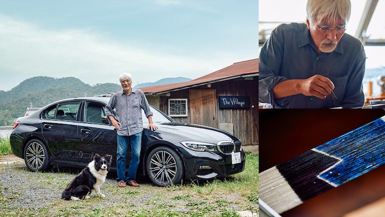 Jun Tomita, dyeing and weaving artist, BMW 320d xDrive M Sport