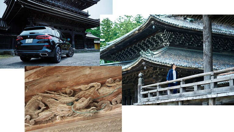 井波彫刻の原点である精巧な彫刻を眺める